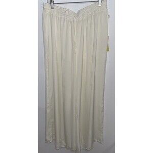 NWT Summersalt Palazzo Pants Wide Leg White Beach Elastic Waist Women Large L